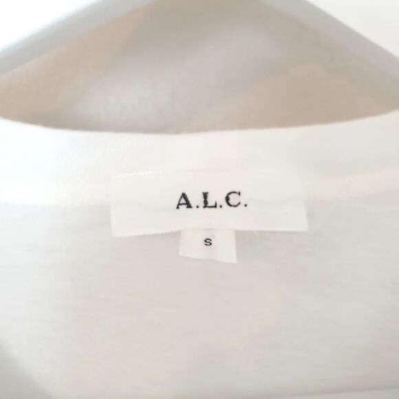 A.L.C. Jordan Faux Wrap Cotton White Long Sleeve Tee Size Small - Picture 7 of 10